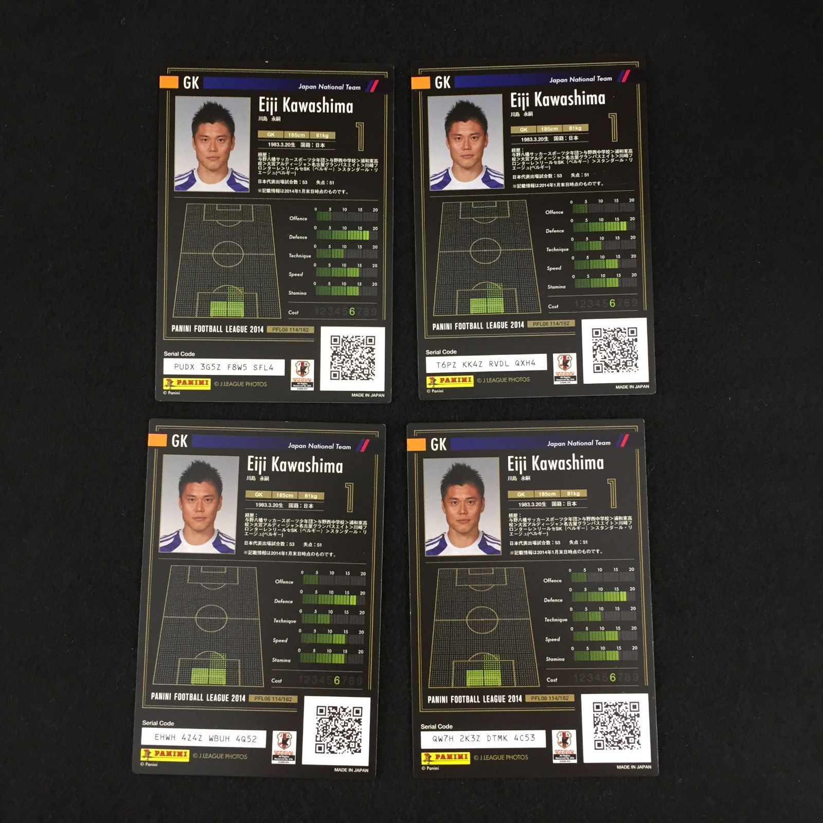 SK 川島永嗣 パニーニ フットボールリーグ カード PFL Panini Soccer