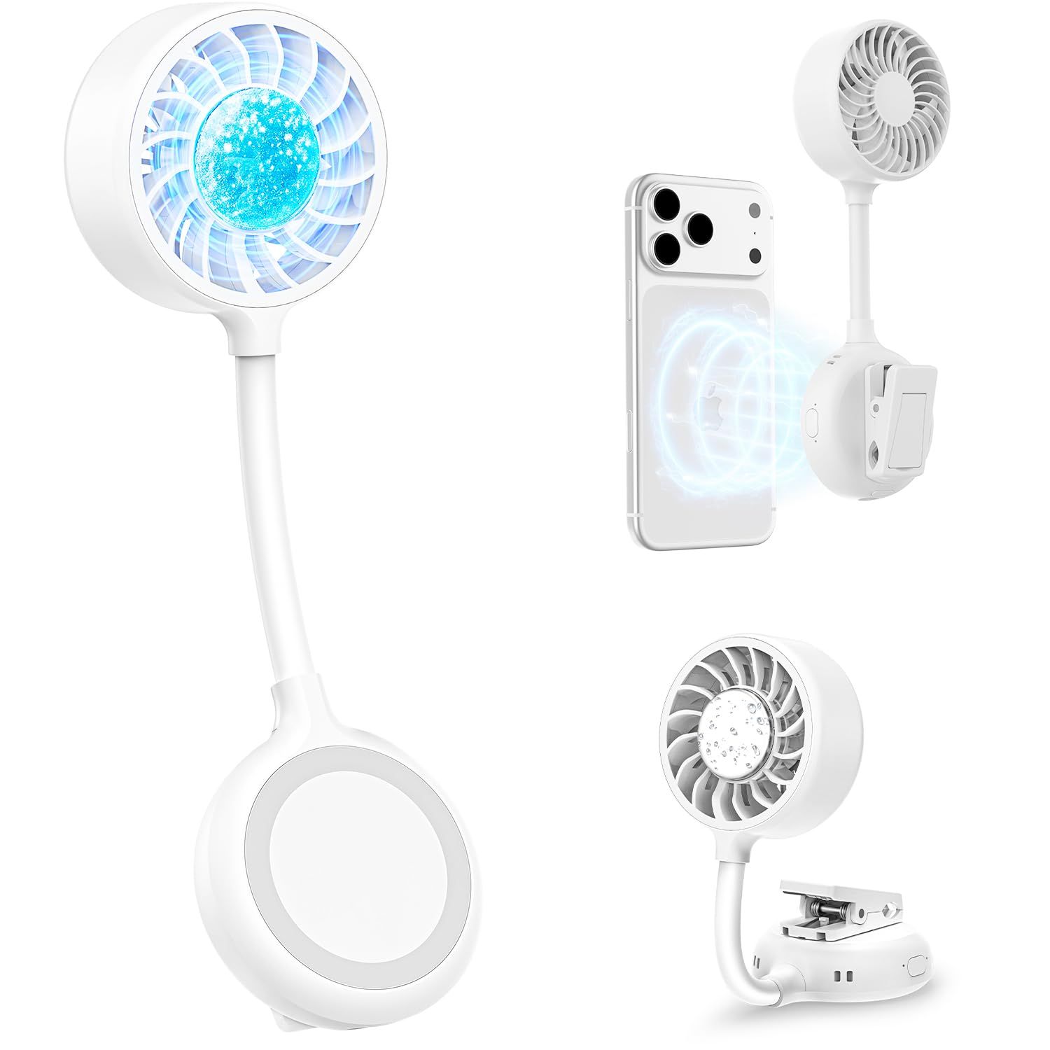 ハンディファン 冷却プレート マグネット式 【2026夏新体験・両手を解放・1台5役多機能】 携帯扇風機 360°角度調整 3段階風量 静音 首掛け扇風機 傘にクリップ 32時間連続稼働 小型扇風機 usb扇風機 軽量 140g 卓上/手持ち 46e044da