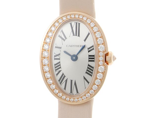 Cartier カルティエ ミニベニュワール ダイヤベゼル WJBA0025 腕時計 K18ピンクゴールド/レザー レディース クオーツ 2143700203987 【200】【中古】