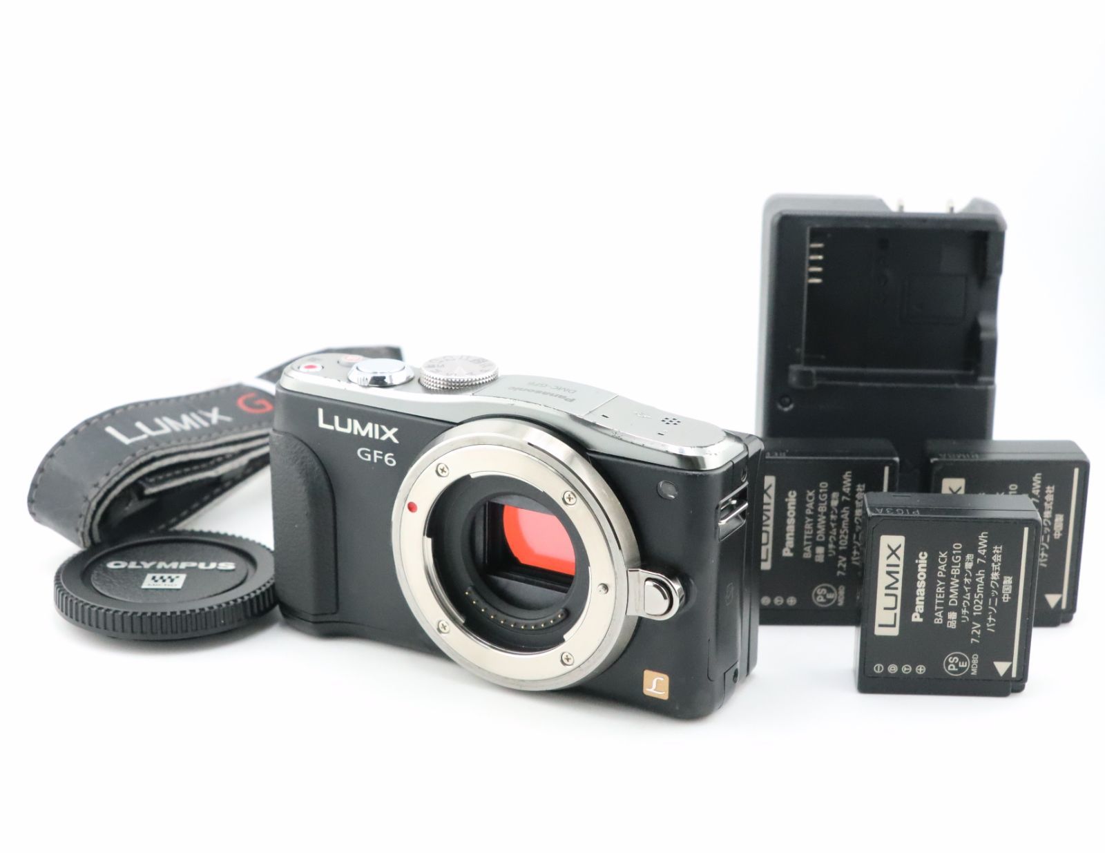 ★良品★﻿ショット数5,532回★パナソニック PANASONIC LUMIX DMC-GF6 ボディブラック 充電器・ストラップ付★　W0570＃5019