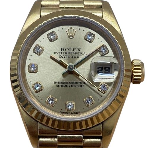♪ROLEX ロレックス 69178G デイトジャスト T番 10Pダイヤ K18YG レディース 時計 箱 保証書付