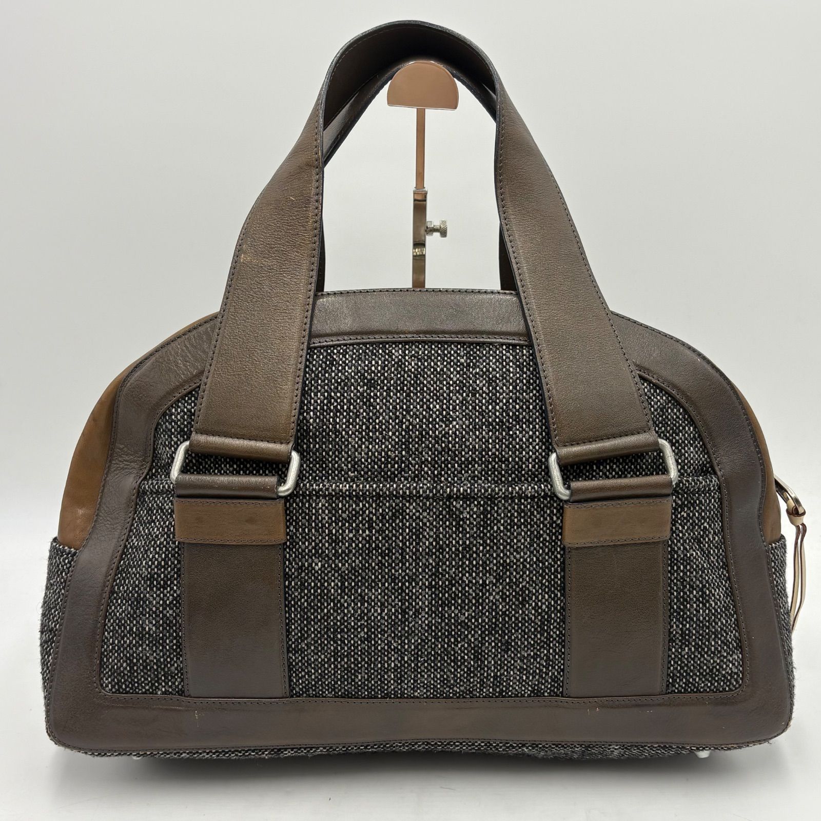 美品◎Chloe クロエ プレートロゴ金具 トートバッグ ボストンバッグ 