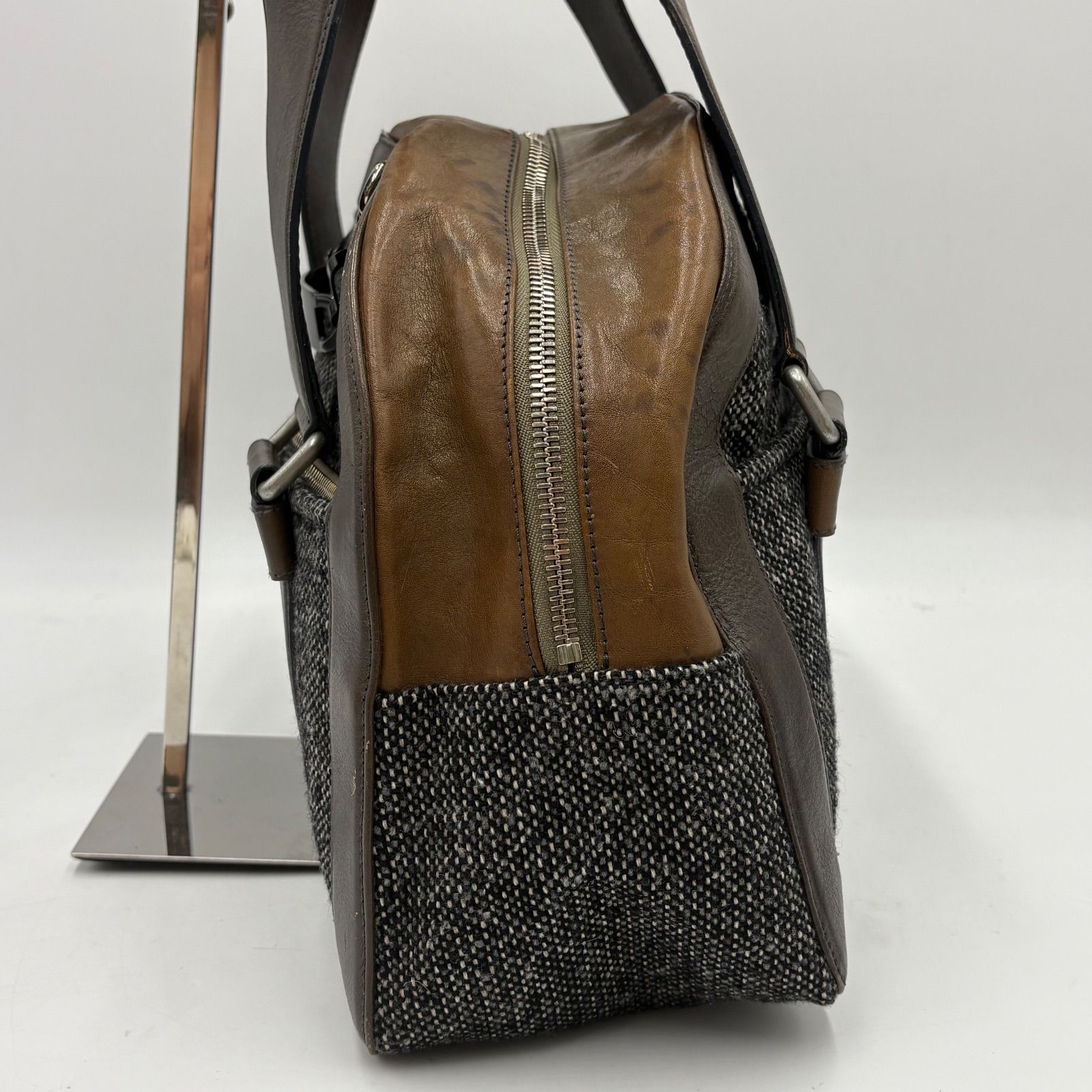 美品◎Chloe クロエ プレートロゴ金具 トートバッグ ボストンバッグ 