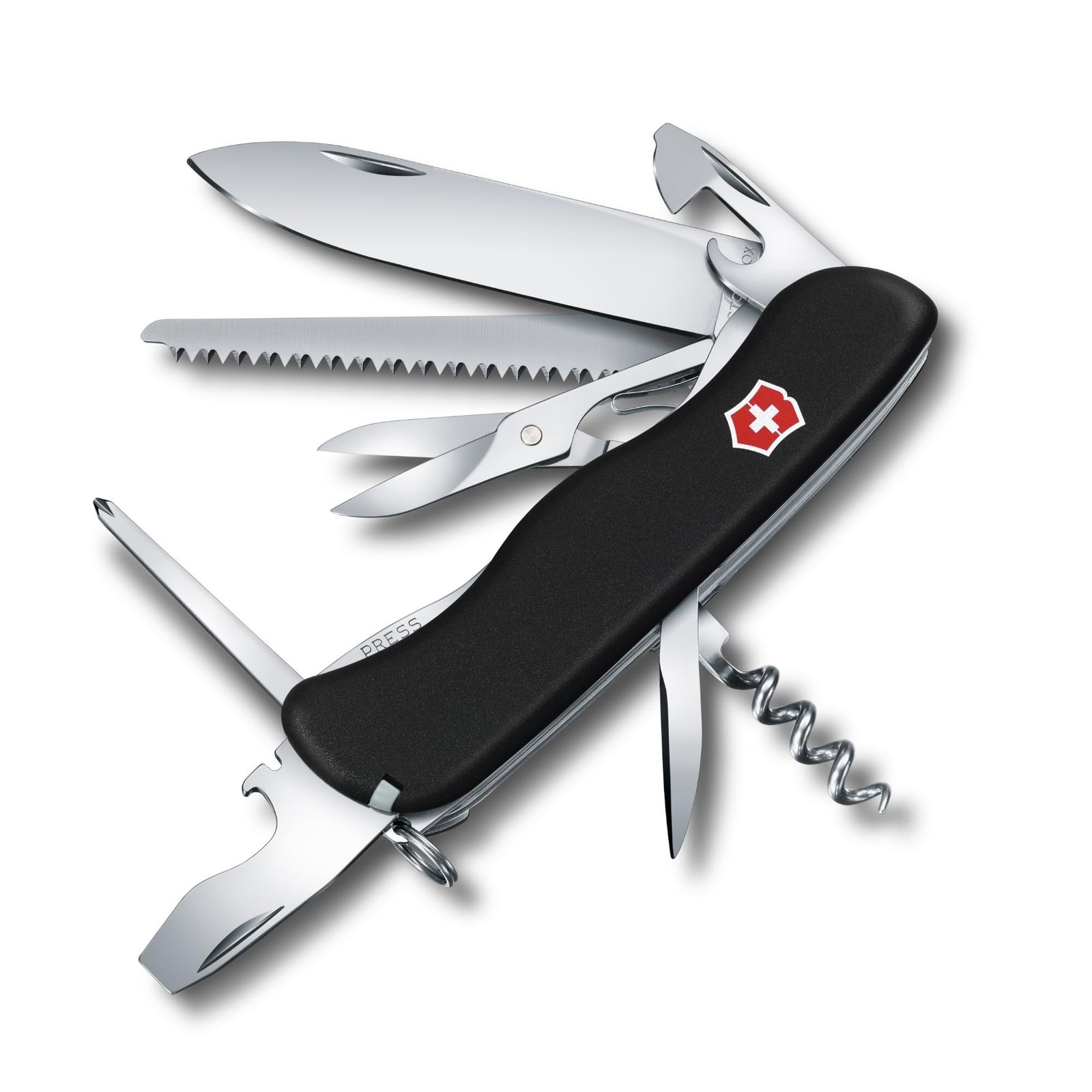 VICTORINOX(ビクトリノックス) アウトライダーナイフ ブラック アウトドア 釣り スイス・アーミーナイフ 多機能 キャンプ のこぎり付き 14機能を搭載したスイス製マルチツール十徳ナイフ【国内正規品】 0.8513.3