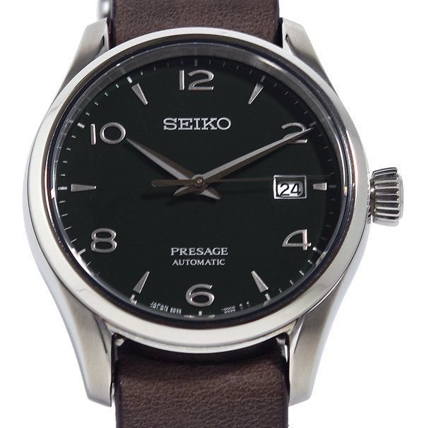 美品 SEIKO セイコー PRESAGE プレザージュ 6R35-00C0 プレステージライン グリーン文字盤 琺瑯ダイヤル 自動巻き メンズ