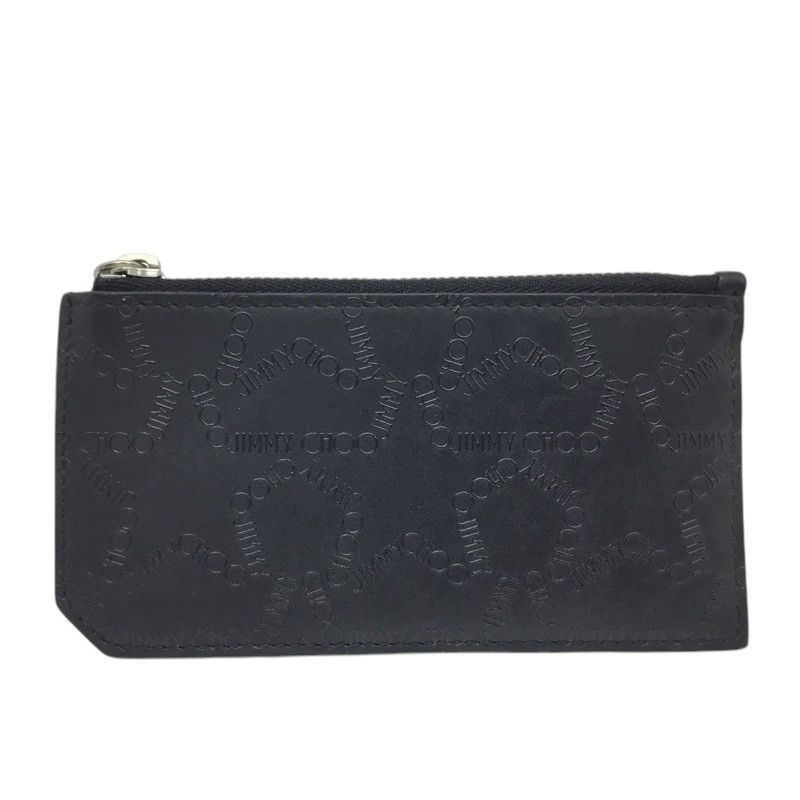 JIMMY　CHOO【ジミーチュウ】カードホルダー付　コインケース　レザー　型押し　ブラック【中古品/USED-AB】質屋　かんてい局那覇店　ｎ3102285927300002
