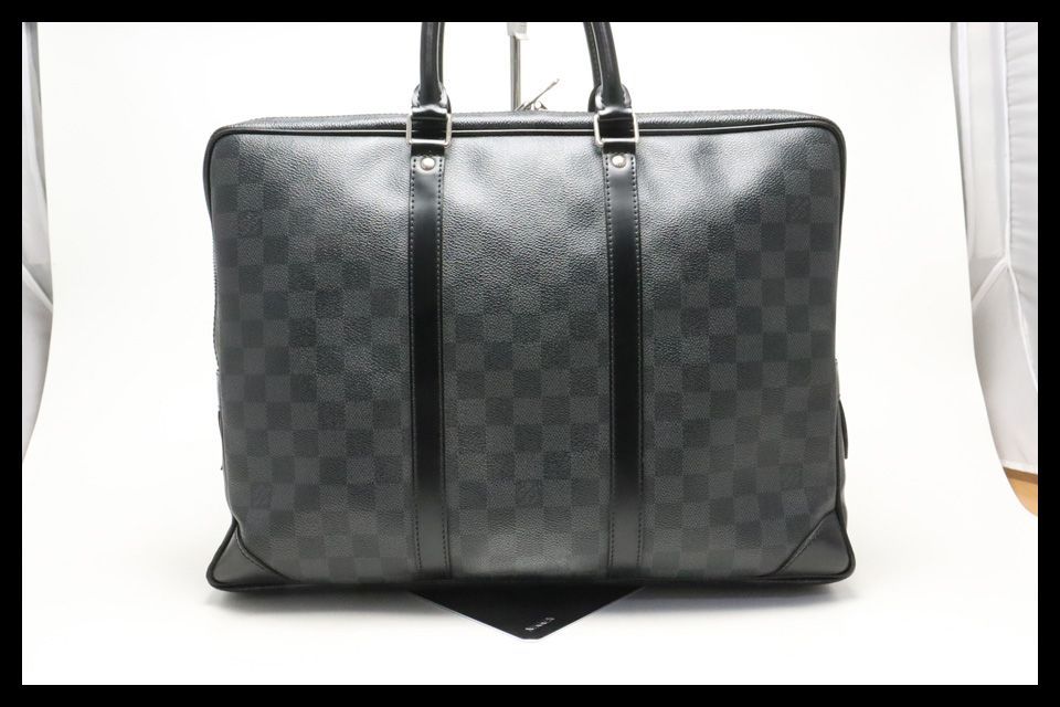 ブ*休様 ルイ・ヴィトン　ブラック　ブリーフケース　ダミエ □LOUIS VUITTON ダミエグラフィット PDV レザー ビジネスバッグ