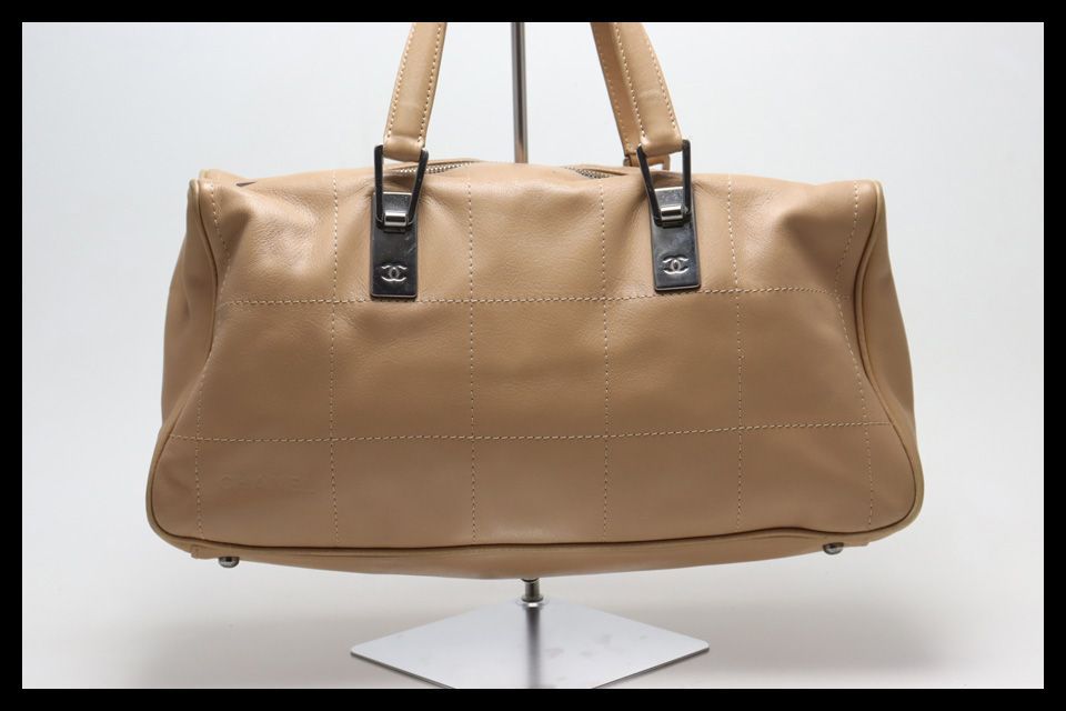 ■CHANEL 8番台 チョコバー SV金具 レザー ハンドバッグ シャネル ■0514pl117-5D