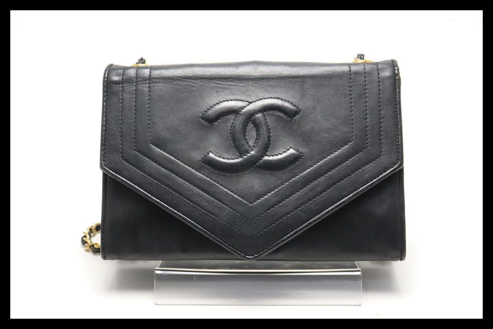 ■CHANEL 0番台 マトラッセ GD金具 レザー チェーンショルダーバッグ シャネル ■0514plA1233-O