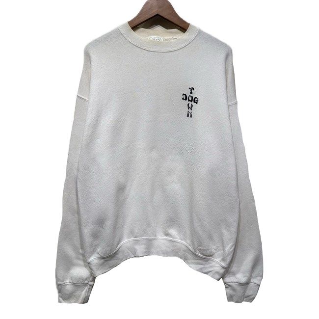 【中古】　DOG TOWN　スウェット　長袖　トレーナー　トップス　クルーネック　裏起毛　両面プリント　ブランドロゴ　ストリート　古着　/2007