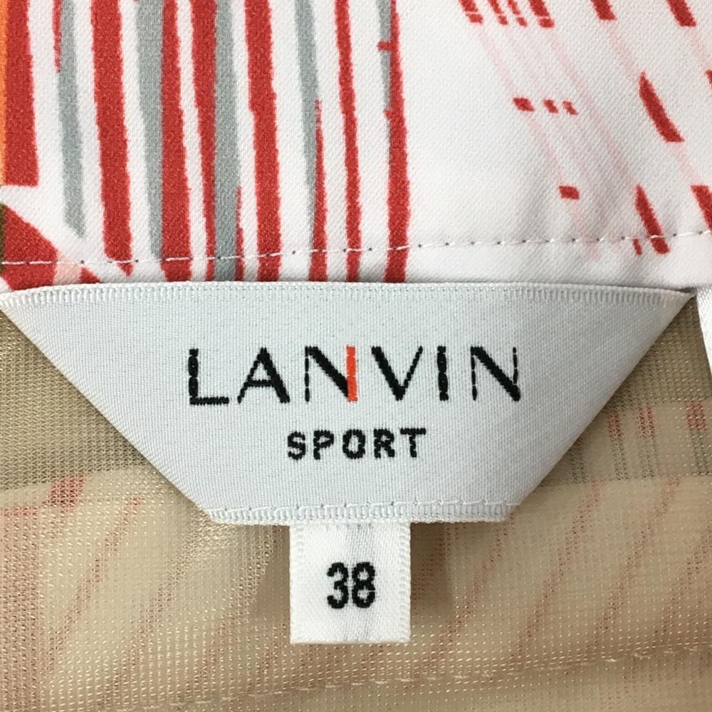 美品】ランバンスポール スカート 白系×レッド 総柄 レディース 38(M