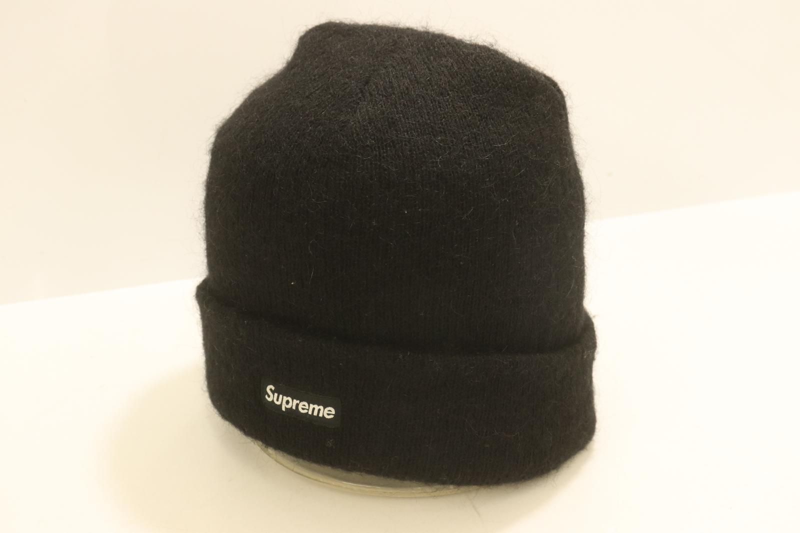 【中古】 Supreme メンズニットキャップ -- 22AW MOHAIR BEANIE Supreme -- 黒 ブラック ロゴ