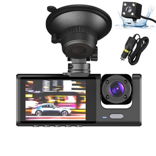 ドライブレコーダー 車用 3カメラ ドライブレコーダー ドラレコ 前方 後方 室内 小型ドラレコ 3カメラ 1080P 360度 全方位保護 170度超広角 3カメラ同時録画 暗視機能 上書き録画 ループ録画 HDR画像補正 明るいレンズ ワンタッチ記録 YZ