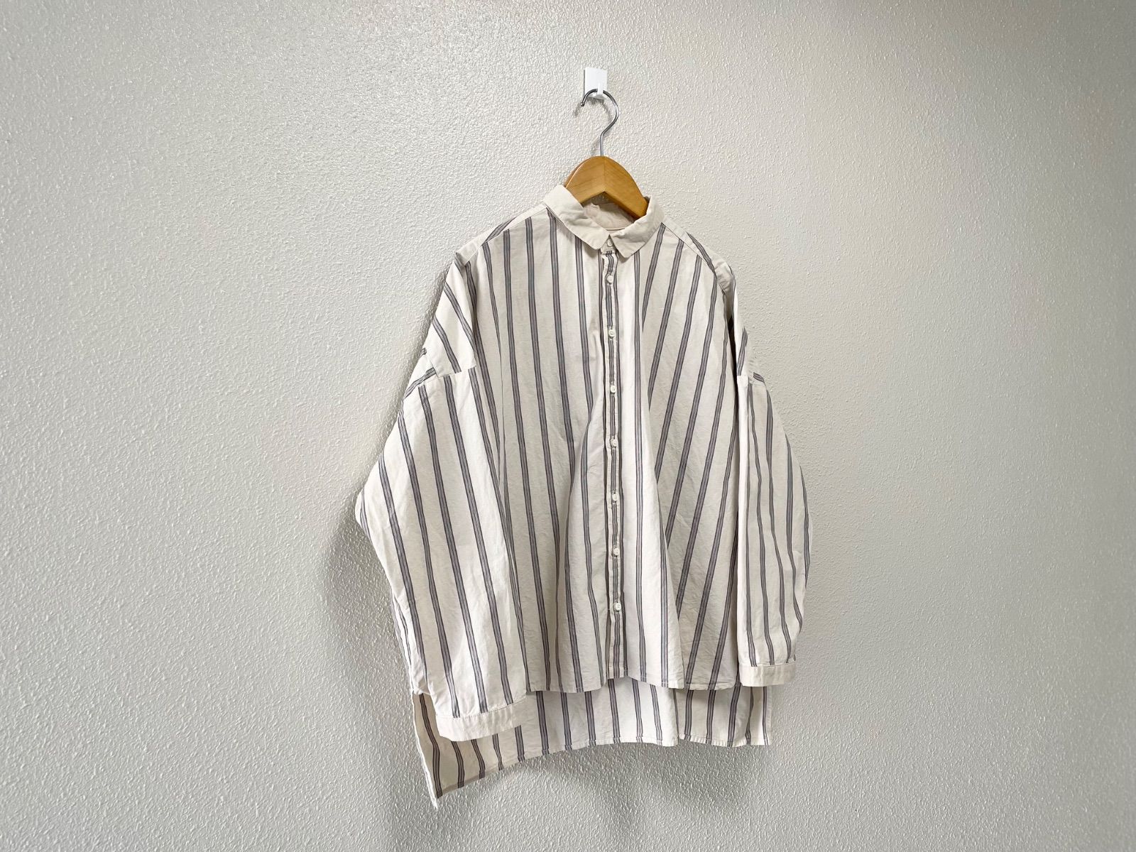 nest Robe ネストローブ コットンリネンストライプビッグシャツ 定価2 