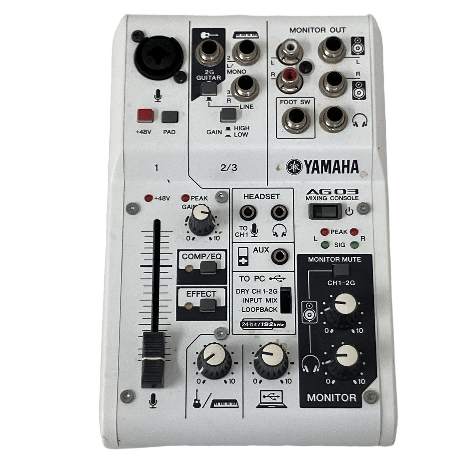 YAMAHA AG03 ミキサー オーディオインターフェース 音響機材 配信用ミキサー USBオーディオインターフェース 中古 O11286490