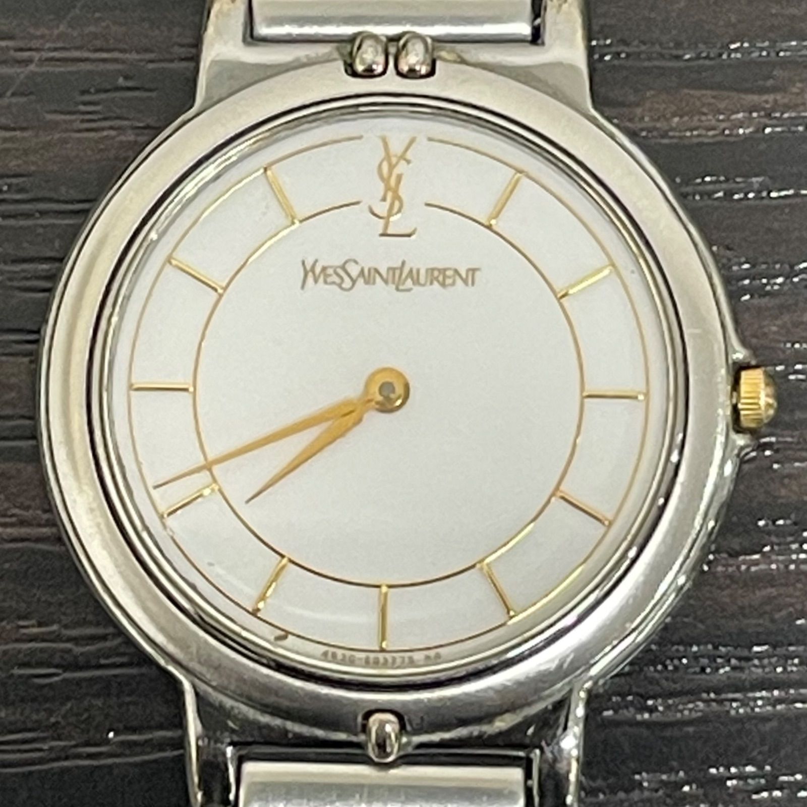 (r) Yves Saint Laurent イヴ・サンローラン 腕時計 クォーツ ヴィンテージクォーツ Y2K期 ユニセックス キャタピラーベルト ブロックブレス 4620-E62275 CITIZEN製 不動品/3406