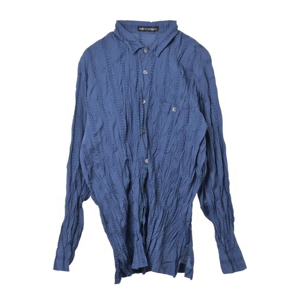 ISSEY MIYAKE ME63FJ039 PO シワ加工 ステッチ シャツ