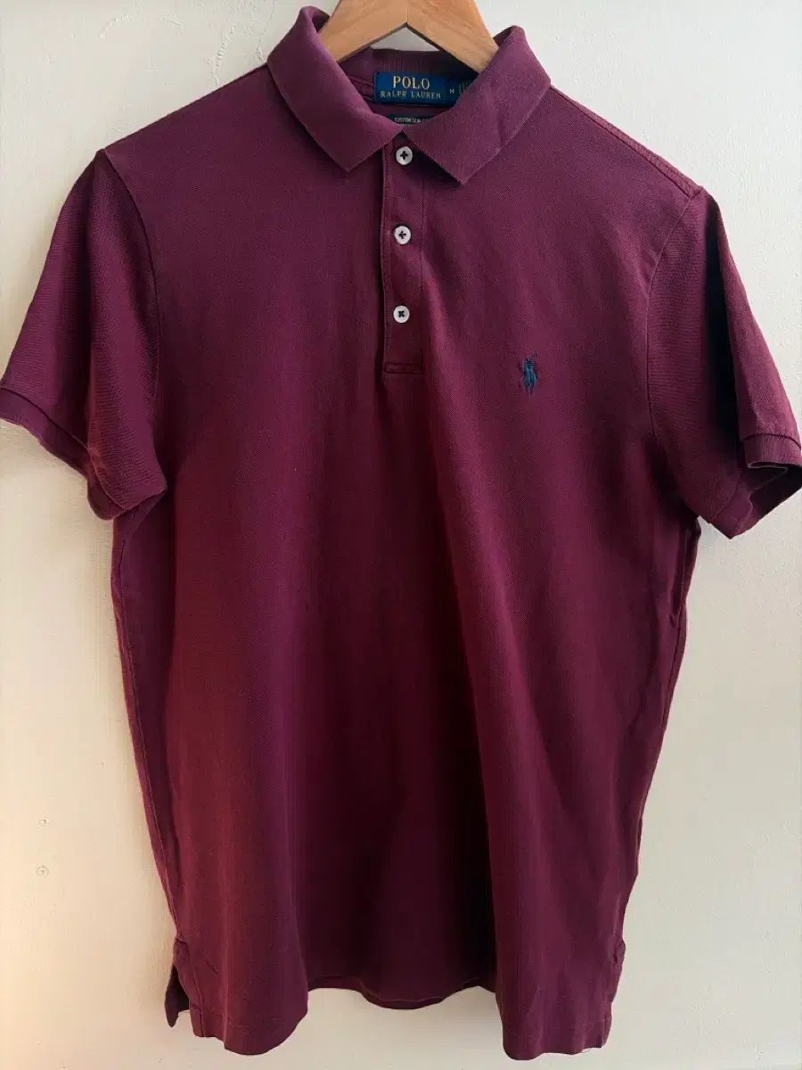 ポロ ラルフローレン 半袖 カラーTシャツ ワイン色 m