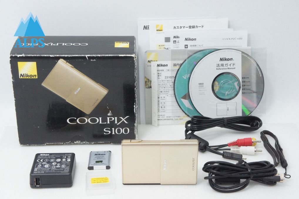 美品 Nikon ニコン COOLPIX S100 シャイニーゴールド 元箱付 260512d