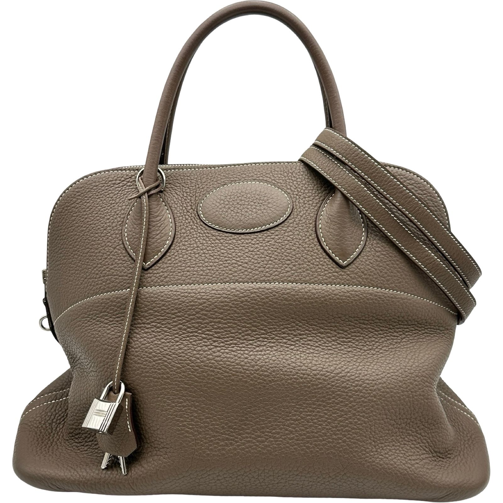 エルメス HERMES ボリード35 ▢N刻印 エトゥープ シルバー金具 トリヨン レディース ハンドバッグ