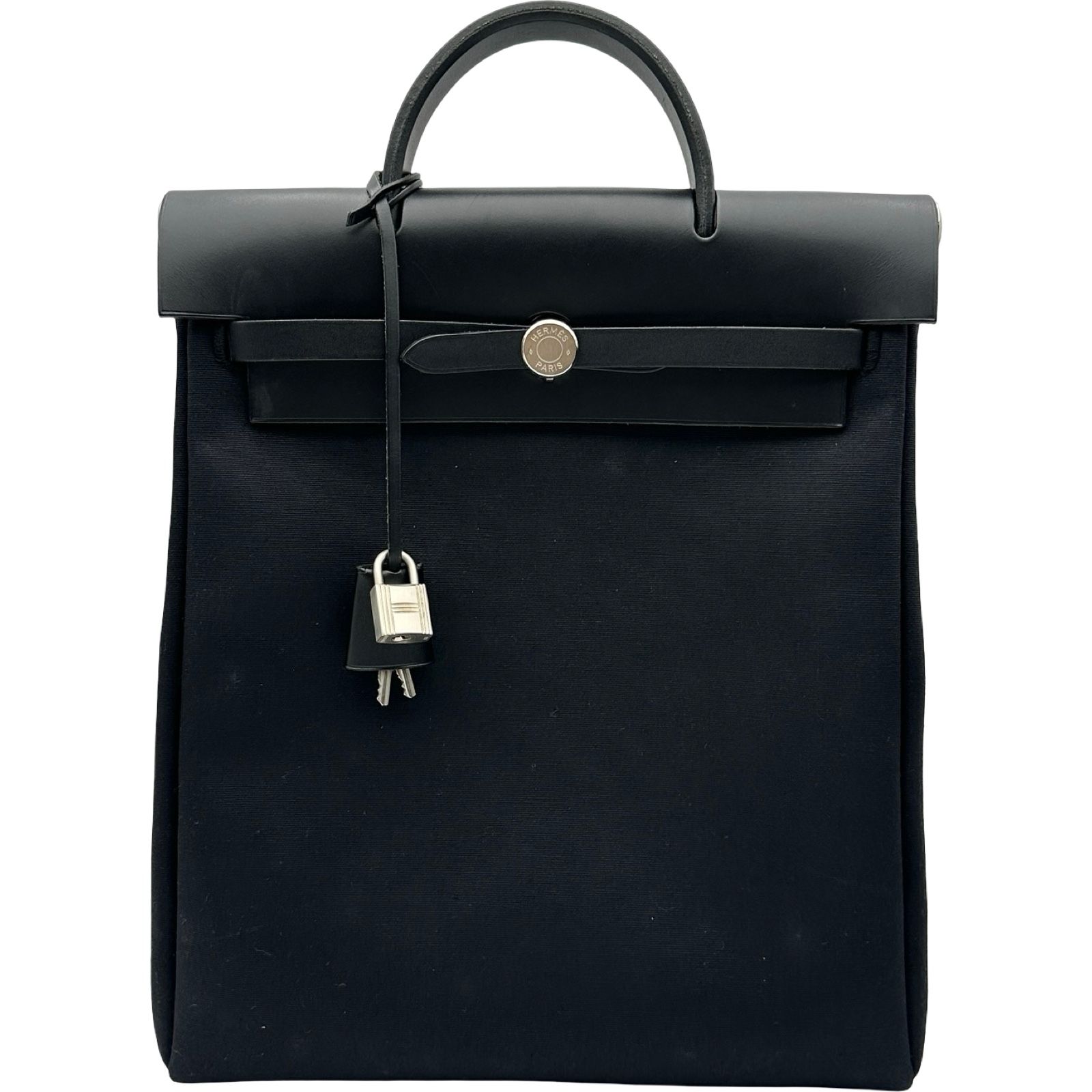 エルメス HERMES エールバッグアドPM ▢G刻印 ブラック シルバー金具 トワル/ハンター レディース リュック・デイパック