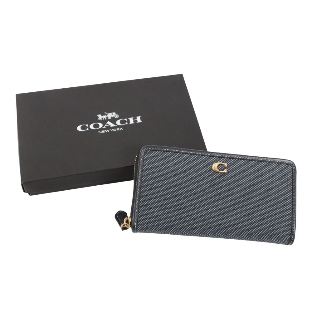 COACH コーチ アコーディオン ジップウォレット 長財布 キャンバス 