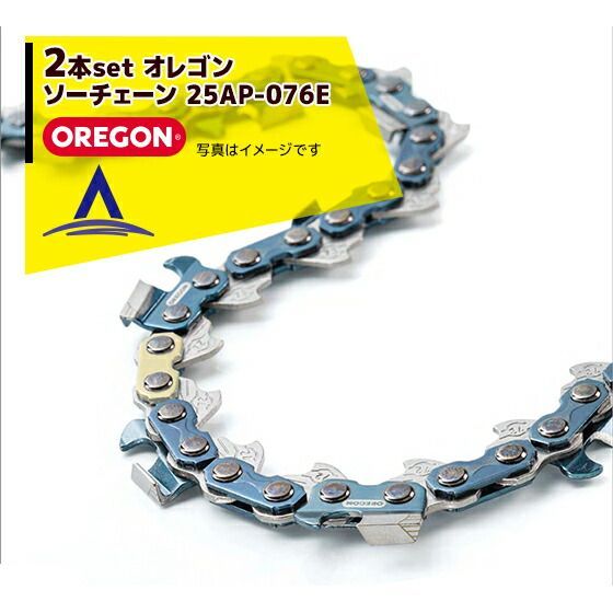 最大100%ポイントバック 確率2分の1!条件達成でチャンス最大5倍!要エントリー!オレゴン OREGON ソーチェーン替刃 2本セット 25AP-076E(コマ数76個)