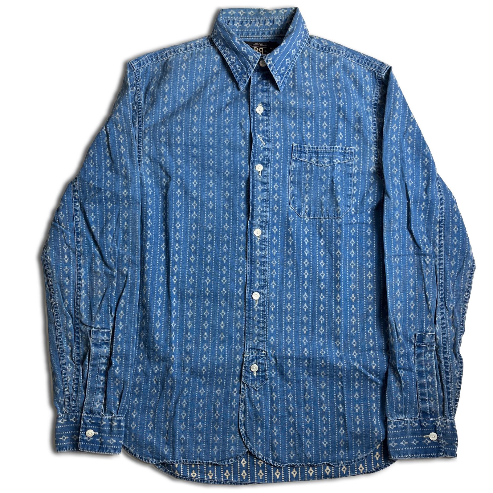 RRL INDIGO CALICO WORK SHIRT XS ダブルアールエル 2000000012254