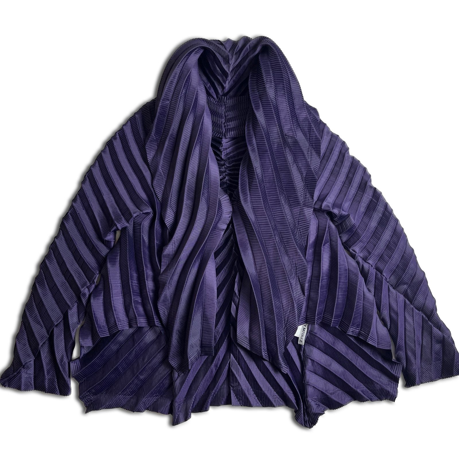 【12AW】ISSEY MIYAKE プリーツカーディガン 2 パープル イッセイミヤケ 2000000025056