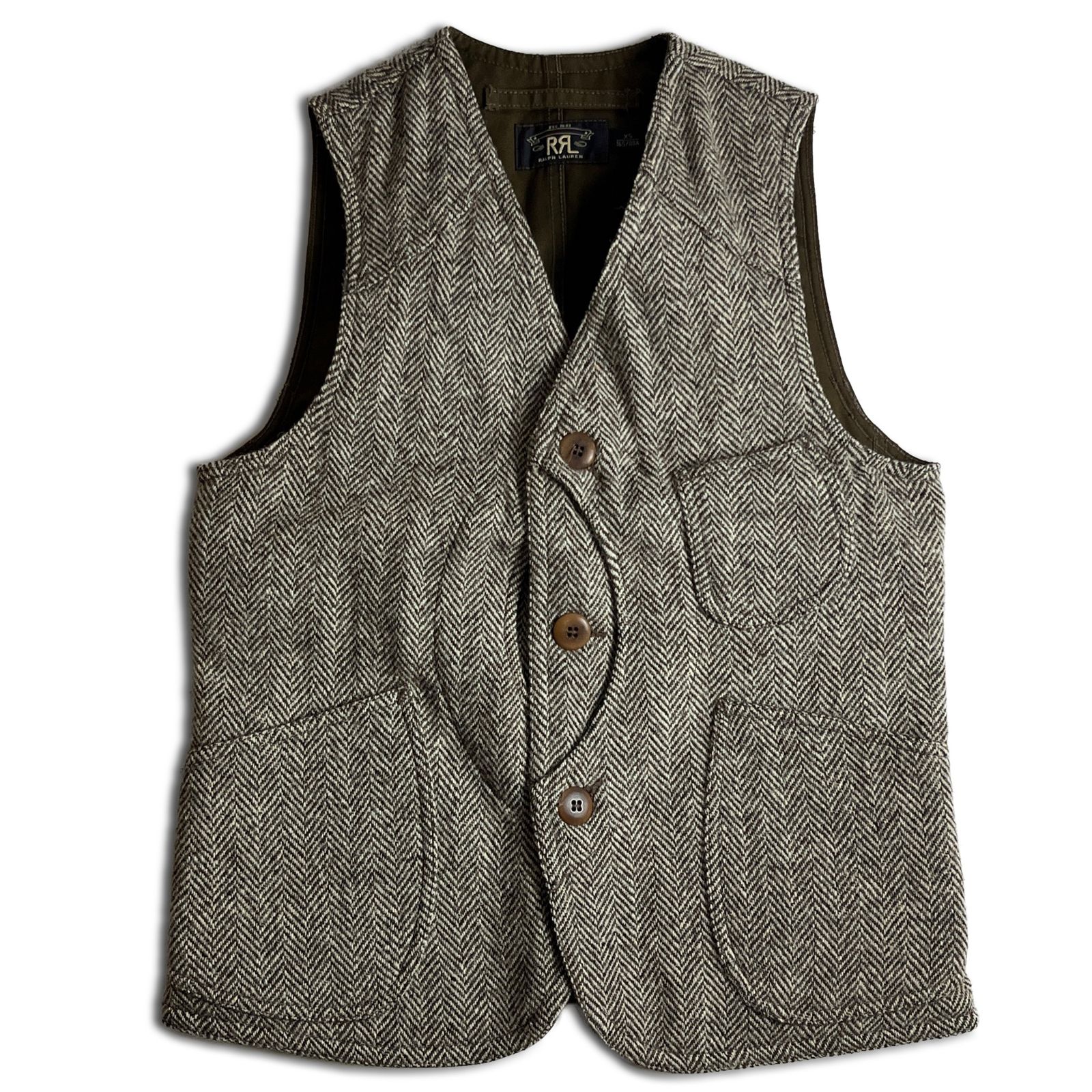 週末限定セールRRL【Harris Tweed】 リバーシブル ベスト 名作 RRL Harris Tweed Down Vest “S” リバーシブル (ラルフローレン