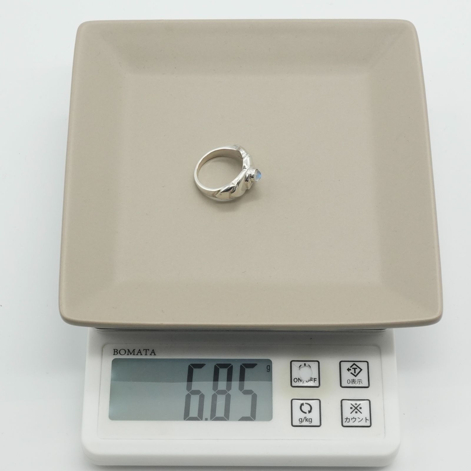 美品 ジョージジェンセン ムーンストーン シルバー リング OK/26-0274