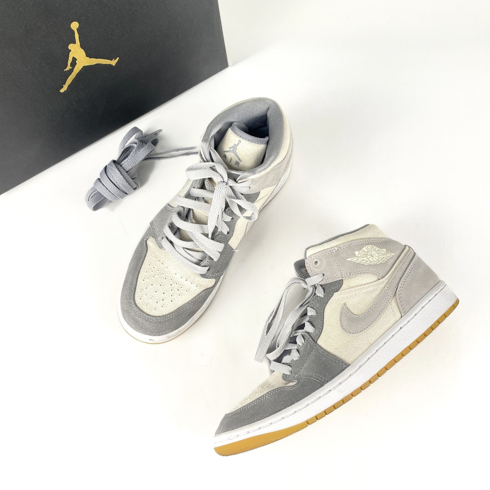 箱付　NIKE　ナイキ　2021　DN4281-100　AIR　JORDAN　1　MID　SE　エア ジョーダン 1 ミッド　スニーカー　26cm　COCONUT　MILK　ココナッツミルク