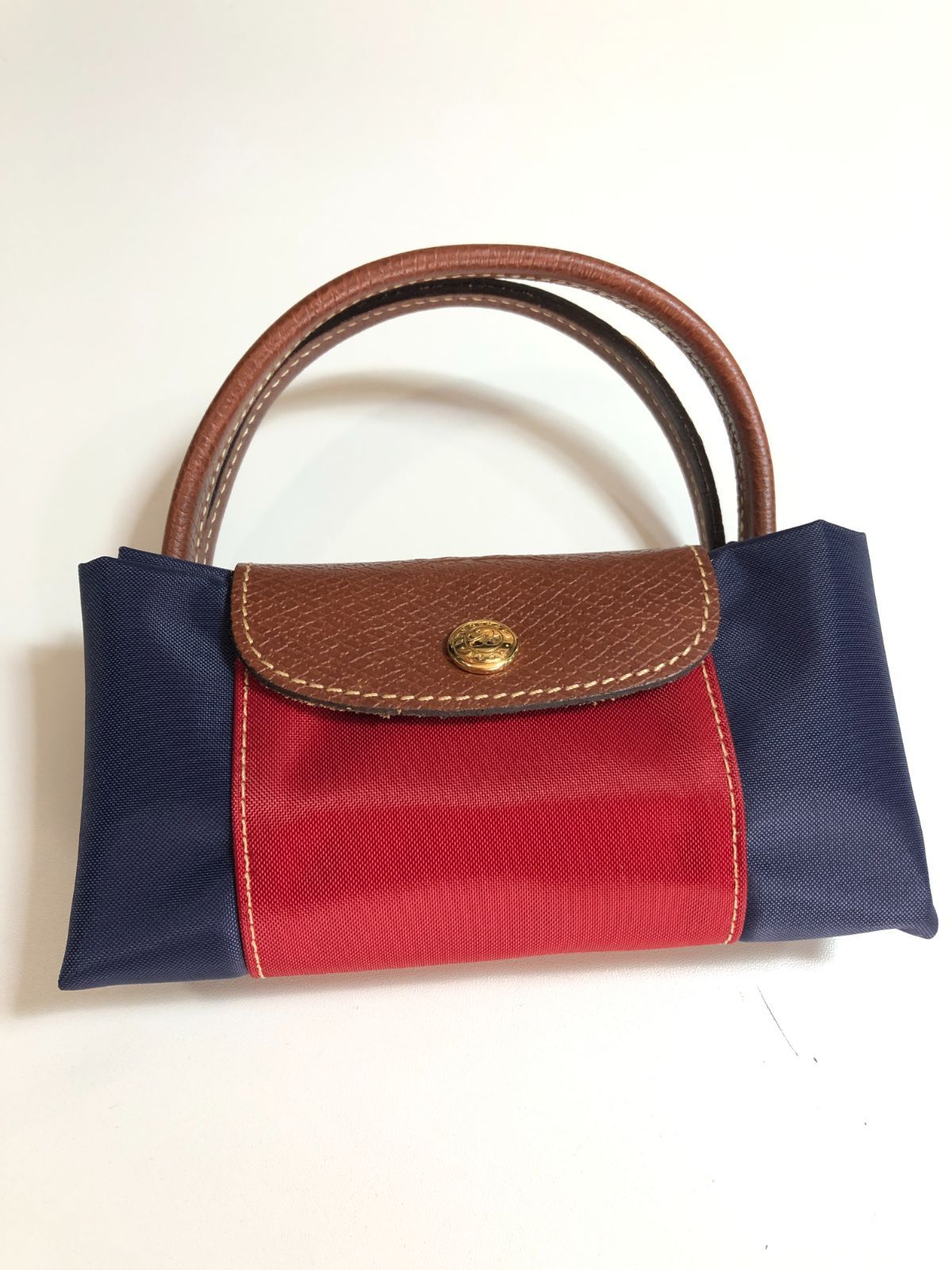 025062 longchamp 折り畳み バッグ ネイビー トート ハンド ロンシャン