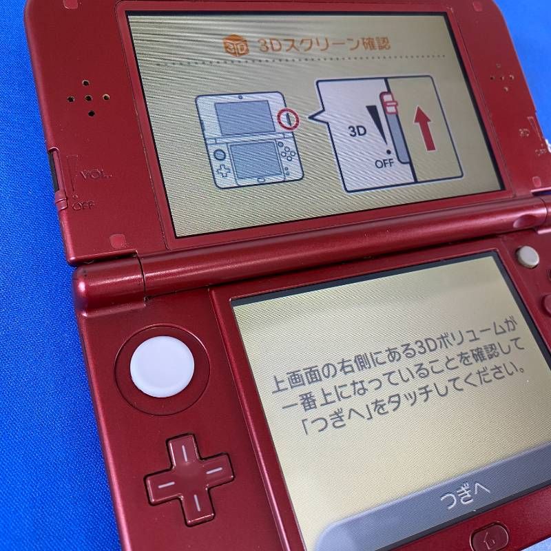 ◇ワYA227【上下IPS液晶】Newニンテンドー3DSLL メタリックレッド 本体 タッチペン 充電ACアダプター セット 希少品 IPSパネル 任天堂 Nintendo 3DS 3DSLL NEW3DS 携帯型ゲーム機 レッド 赤 第7世代