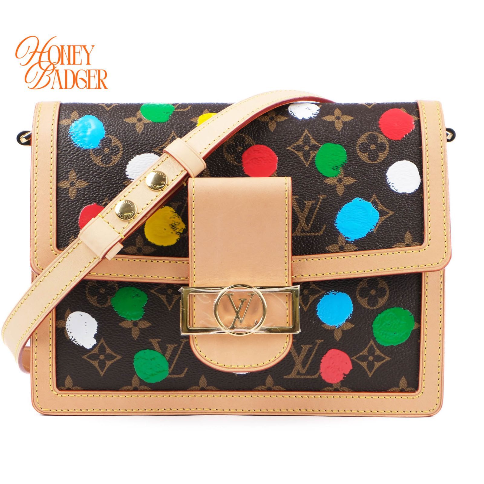 【限定コラボ】【極美品】ヴィトン LOUIS VUITTON 草間彌生 モノグラム サックドーフィーヌ RFID