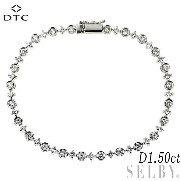 DTC K18WG ダイヤモンド テニスブレスレット 1.50ct LINE