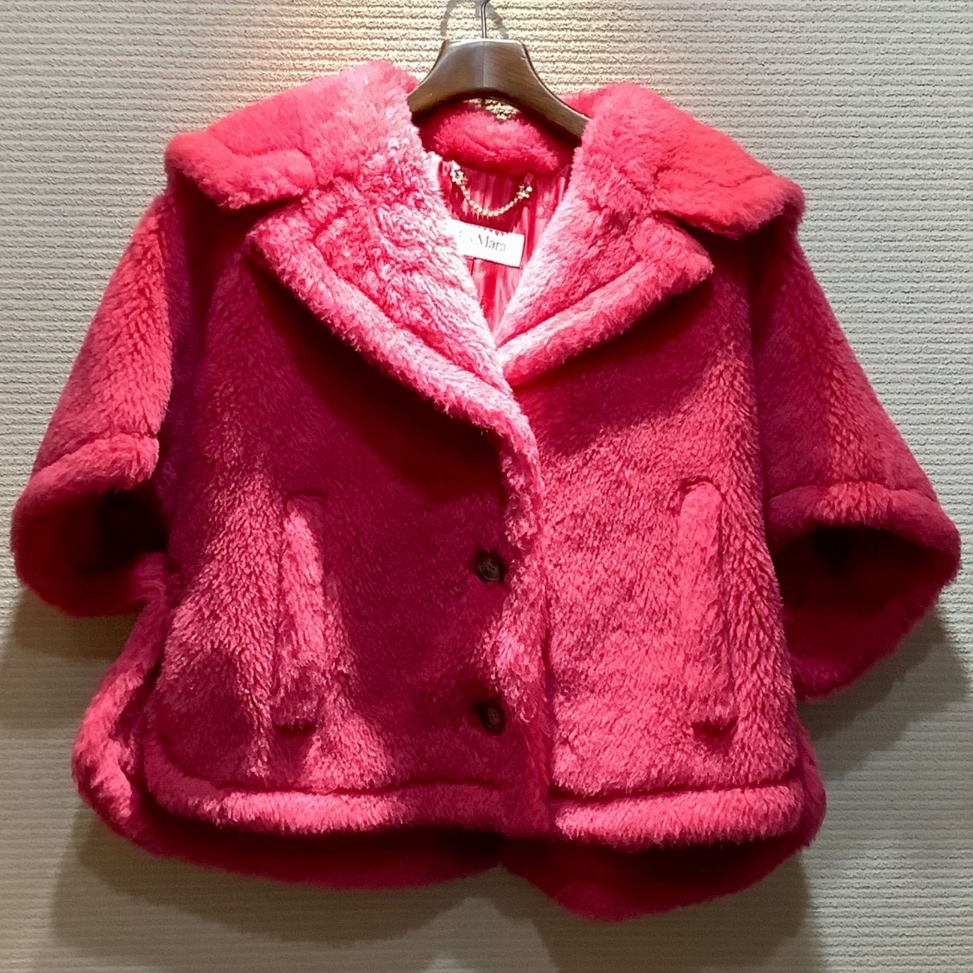 マックスマーラ MaxMara 23AW テディベア ポンチョ ケープ コート ピンク [SM] 23473601376 D575/T160