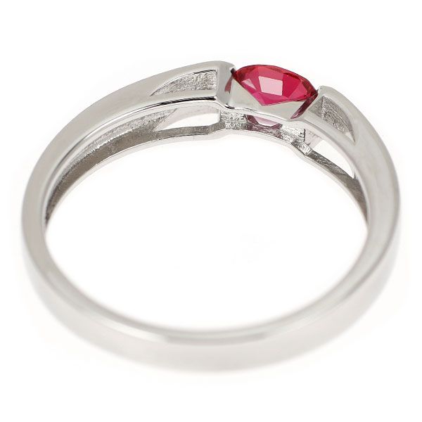 Pt900 非加熱ピジョンブラッド ルビー ダイヤモンド リング 0.38ct D0 