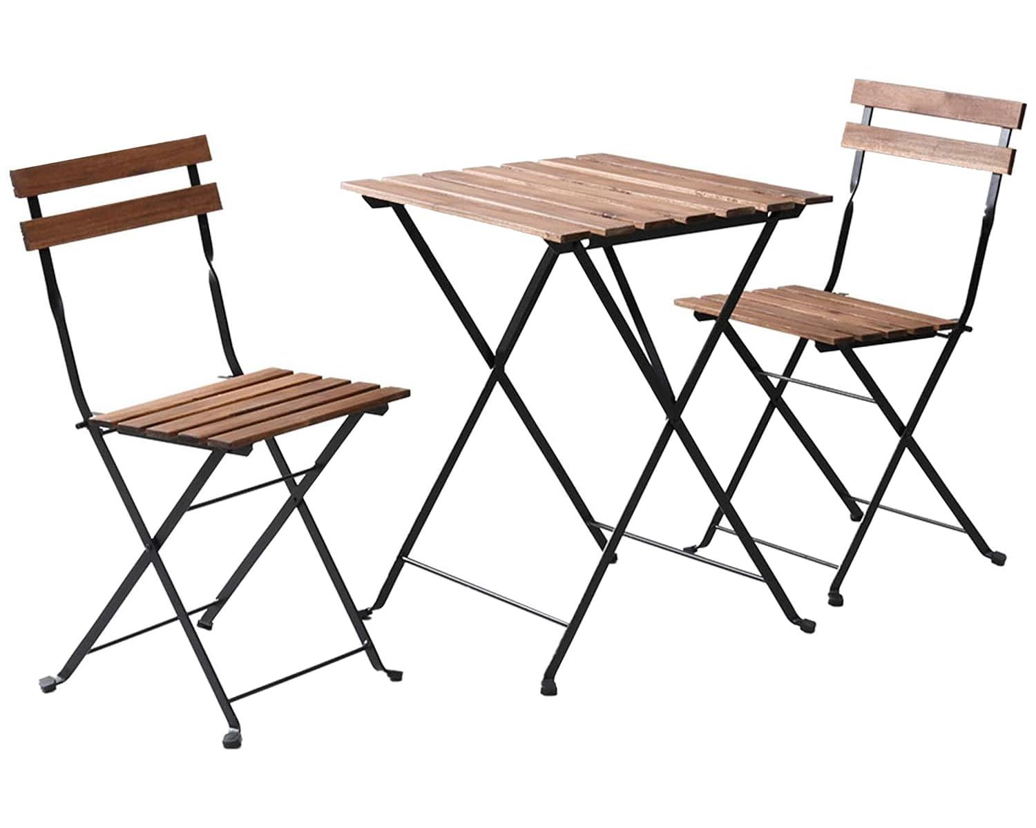 新品 ガーデンマスター(Gardenmaster) 折りたたみガーデンテーブル&チェア3点セット テーブル1点&チェア2点セット アカシア材 お庭 ベランダ テラス バルコニー キャンプ カフェテーブル NBS-3