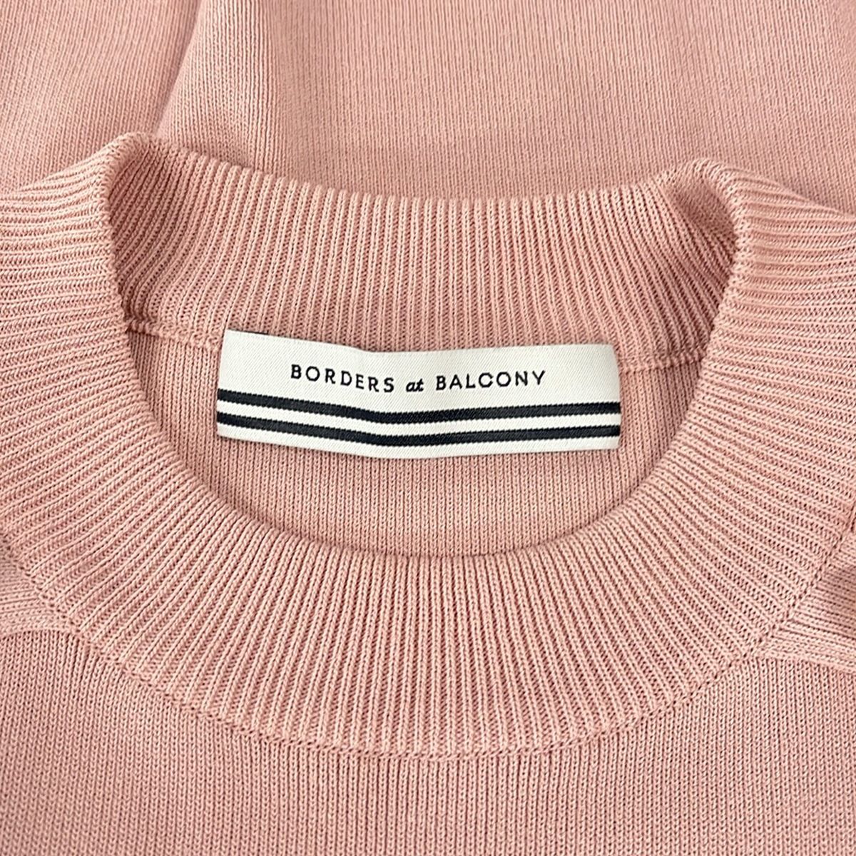 ミル　BORDERS at BALCONY ピンクニット BORDERS at BALCONY(ボーダーズアットバルコニー) 半袖カットソー