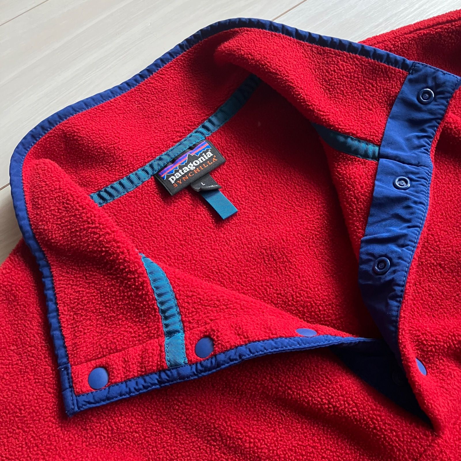 パタゴニア Patagonia シンチラ スナップT レッド x ネイビー メンズL