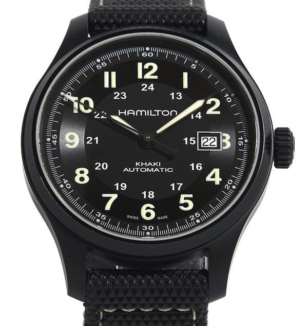 箱・ギャラ付 美品 HAMILTON ハミルトン カーキフィールド H705750 H70575733 自動巻き メンズ