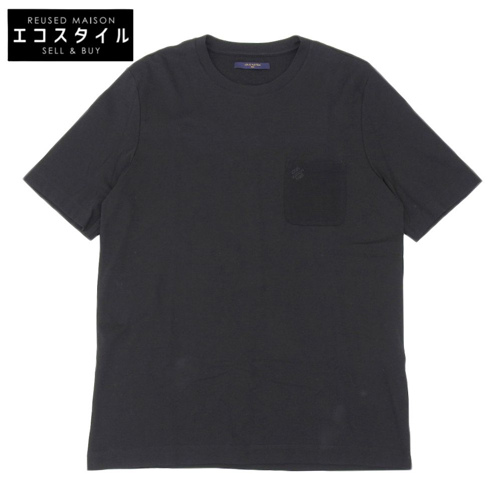 LOUIS VUITTON　ルイヴィトン　美品 ダミエ ポケットTシャツ トップス メンズ ブラック 黒 XXL H6Y45W 20年製　XXL