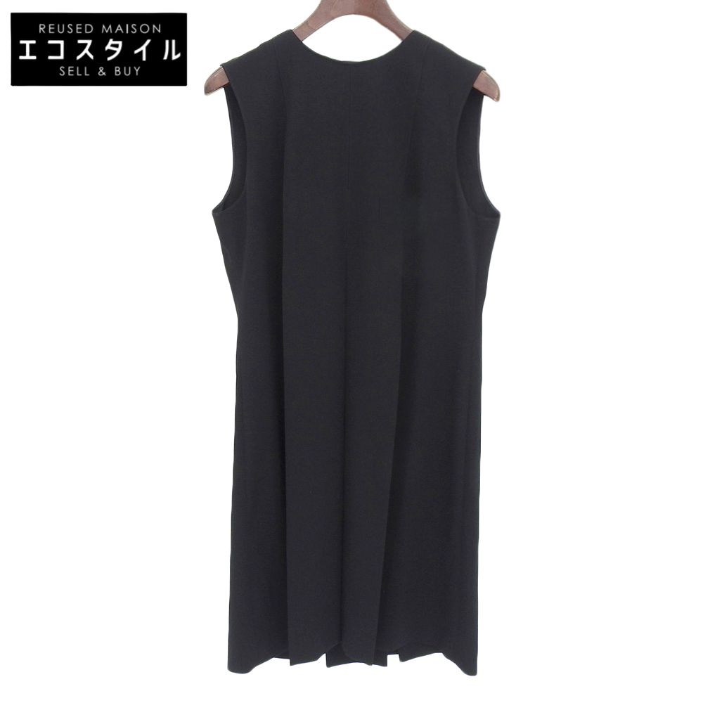 SONIA RYKIEL ソニアリキエル 未使用 バックサテン ノースリーブプリーツワンピース レディース ブラック 36 12410425-14 36