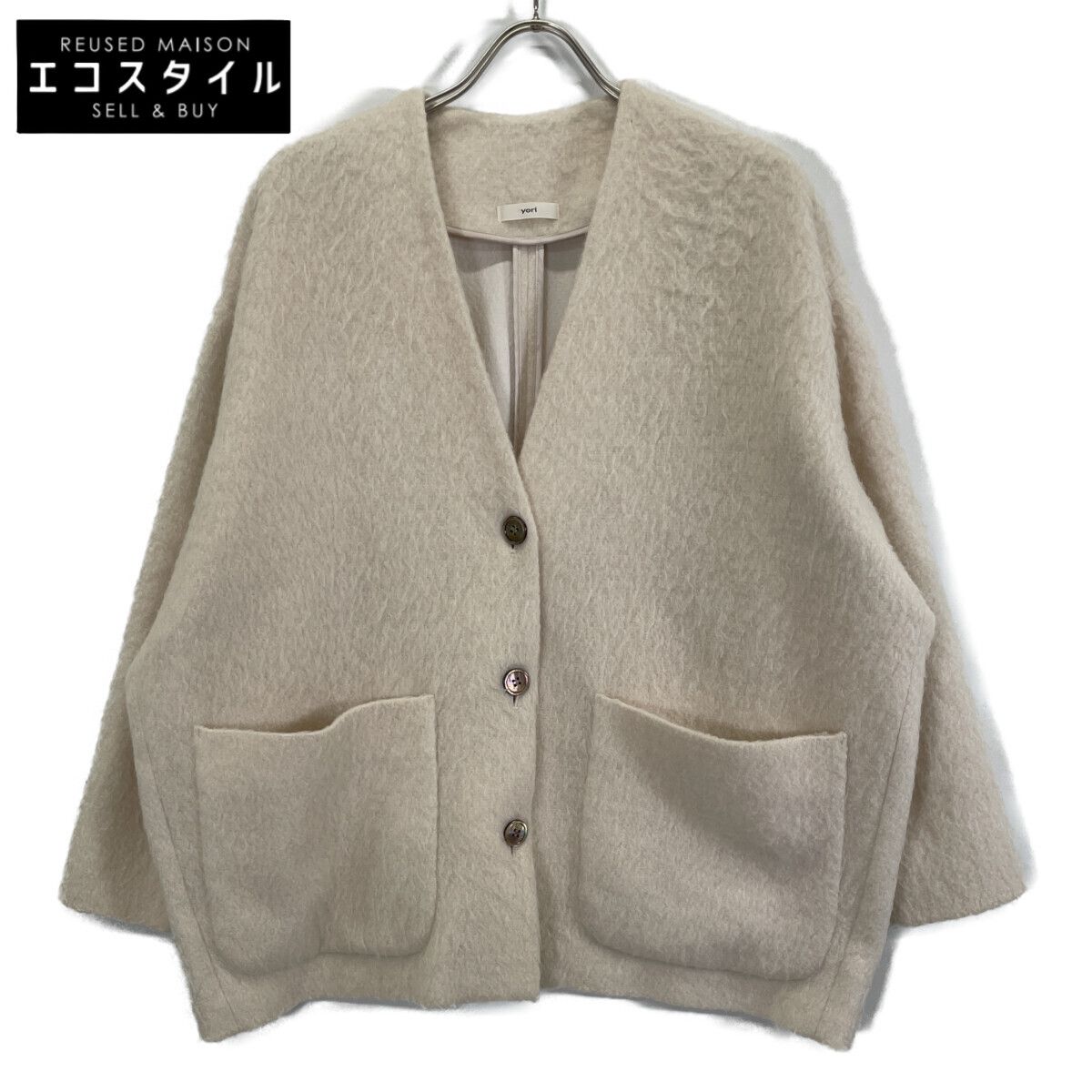 yori　ヨリ　YR2125-098AW-6 ピンク モヘア混 シャギー コート　F