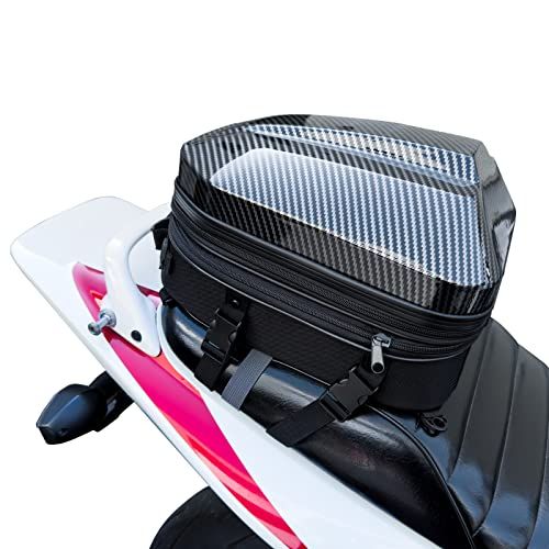 シートバッグ カーボンツーリングバッグ 18-23L大容量 ヘルメットバッグ 拡張機能あり 仕分ポケット内蔵 撥水 防水 耐傷 簡単固定 リュック式の2WAY ショルダーストラップ付き 防水カバー付きAR 5b130d7d