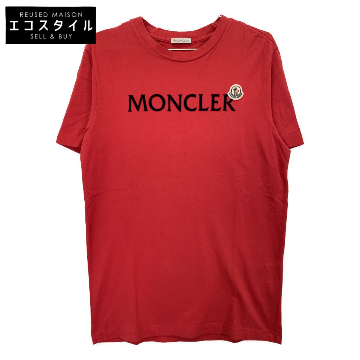 MONCLER モンクレール レッド コットン ロゴTシャツ S