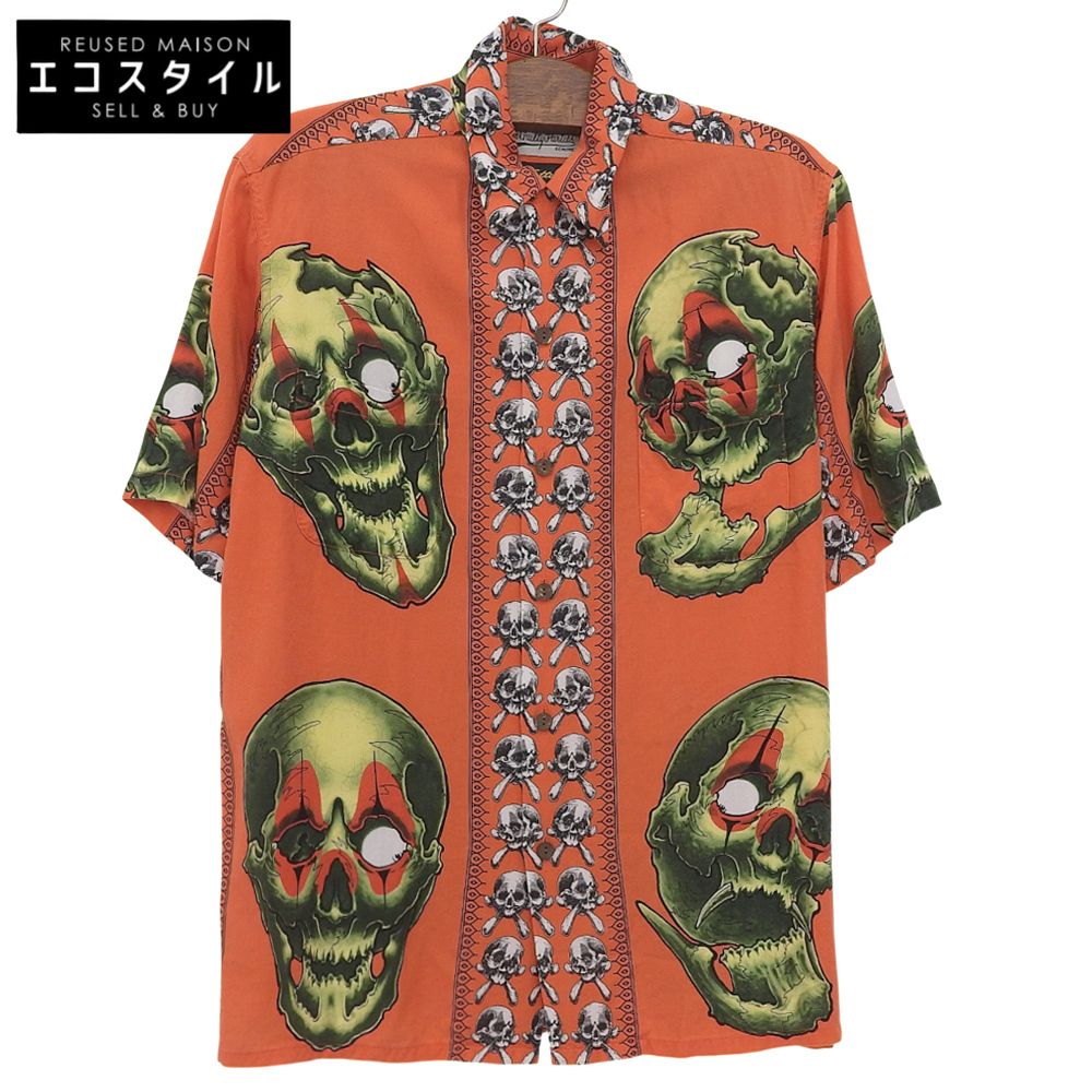 WACKO MARIA　ワコマリア　美品 56 TATTOO STUDIO S/S HAWAIIAN SHIRT トップス メンズ オレンジ M 21SS　M