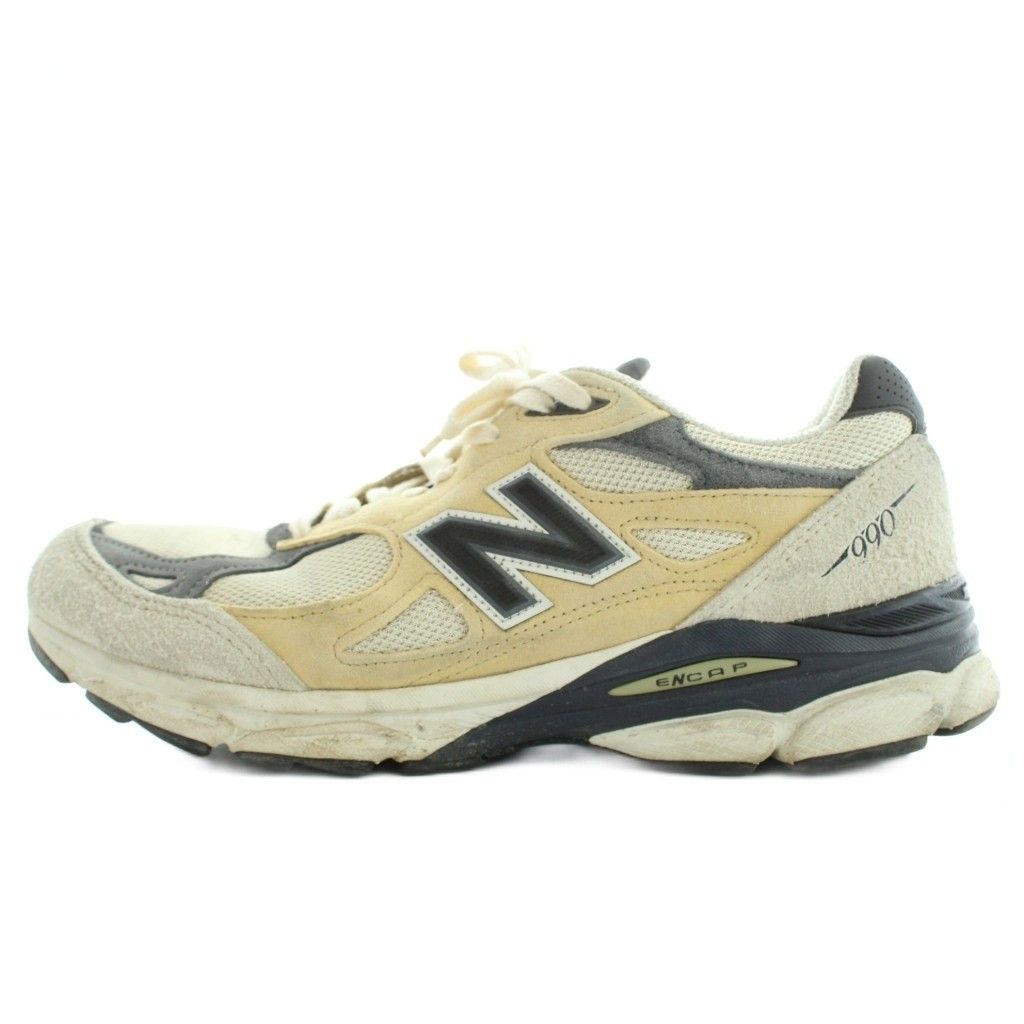 ニューバランス NEW BALANCE M990AD3 スニーカー ローカット スエード ロゴ 28cm ベージュ /YI30