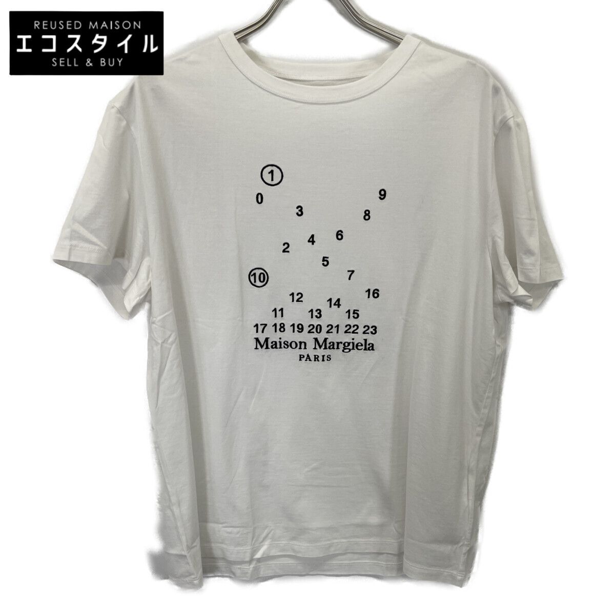 Maison Margiela　メゾンマルジェラ　1　10 ホワイト S50GC0684 23SS カレンダーグラフィック Tシャツ　M